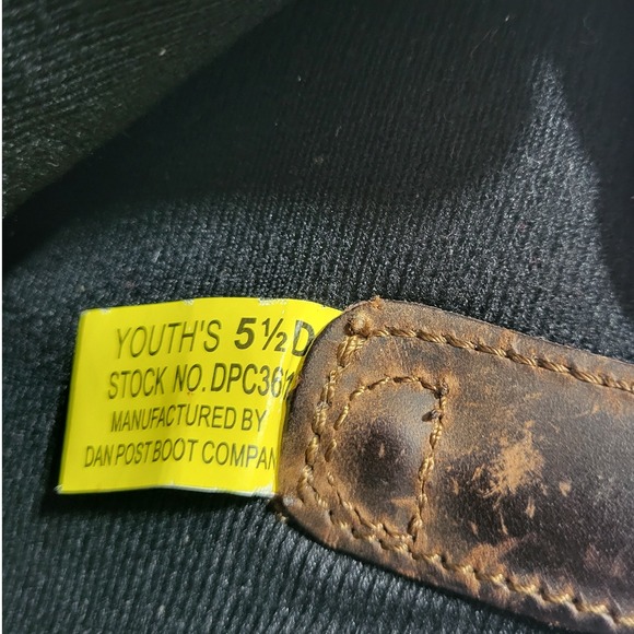 Dan Post Leather Cowboy Boots Youth 5.5 D Brown Western Waterproof - Picture 9 of 10
